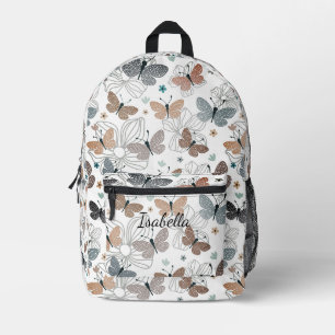 Zurück zur Schule Schöne Schmetterlinge Name Bedruckter Rucksack