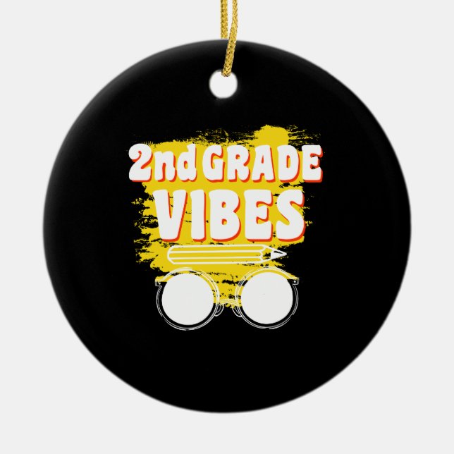 Zurück zur Schule Shirt der zweiten Klasse Keramik Ornament (Vorne)