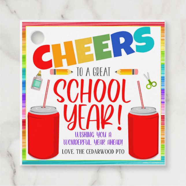 Zurück zur Schule Soda-Geschenketiketten Geschenkanhänger (Vorderseite)