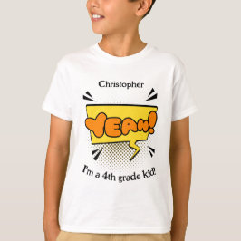Zurück zur Schule Spaß Retro Comic Ja! Name der Ki T-Shirt