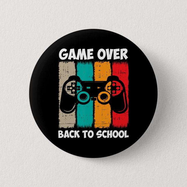 Zurück zur Schule Spaß Spiel Über Lehrer Schüler V Button (Vorderseite)