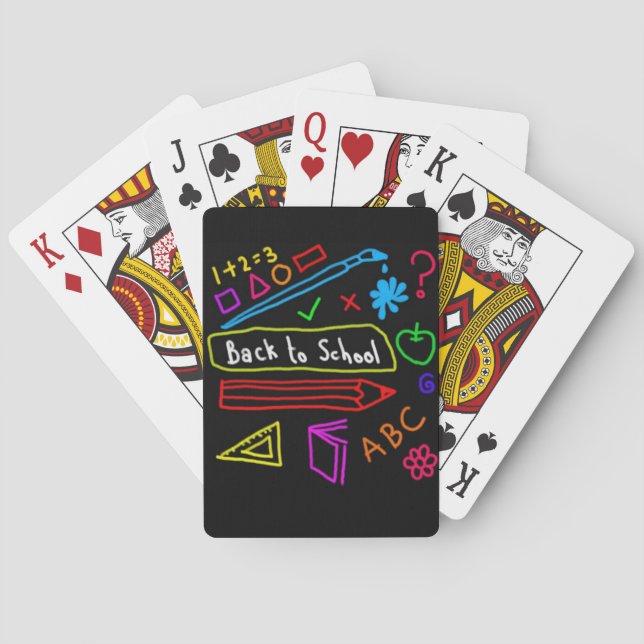 Zurück zur Schule Spielkarten (Rückseite)