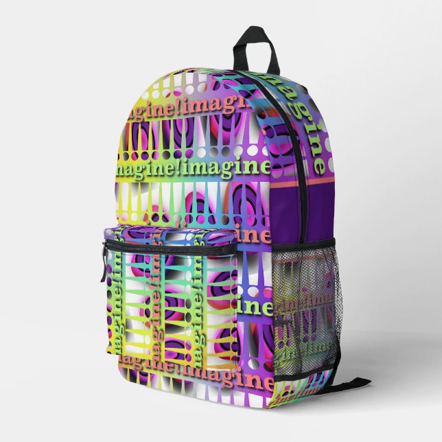 Zurück zur Schule stellen Sie sich vor! Bedruckter Rucksack (Rückseitige Ecke Rechts)