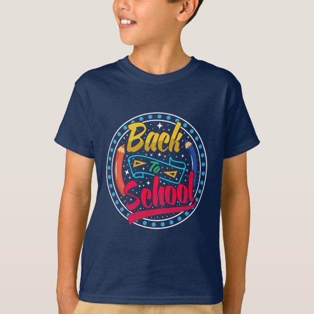 Zurück zur Schule. Sterne und Glitzern. T-Shirt (Vorderseite)