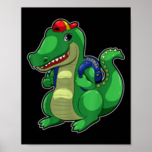 Zurück zur Schule Süßer Krokodil Lustiger Krokodil Poster