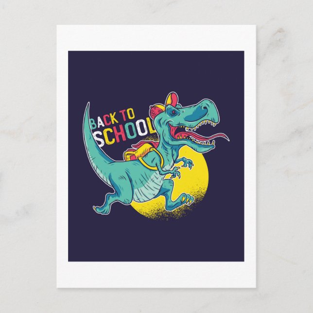 Zurück zur Schule T-Rex Dinosaur Teen Geschenke Postkarte (Vorderseite)