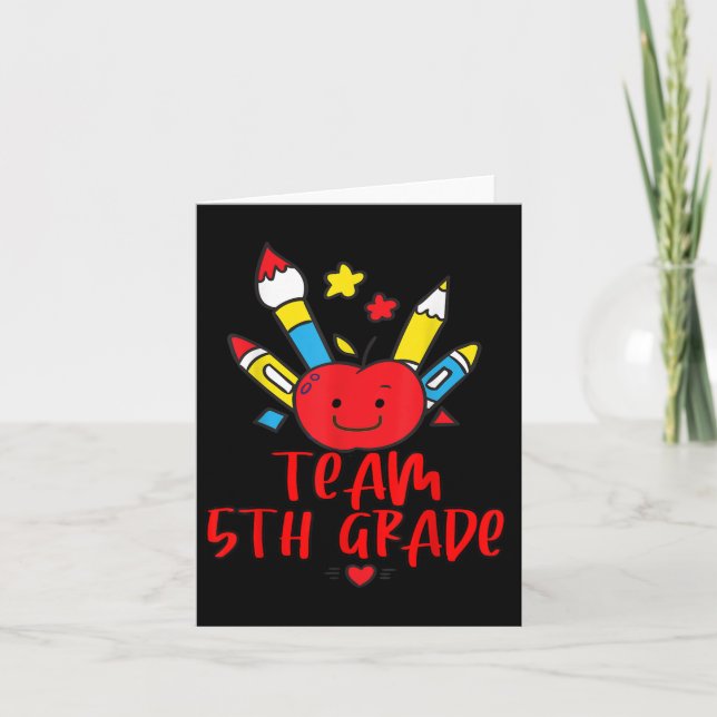 Zurück zur Schule Team 5. Klasse Hallo Schüler Leh Karte (Vorderseite)