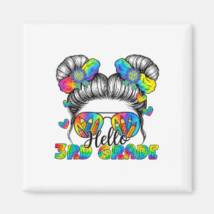 Zurück zur Schule Tie Dye Hallo 3. Klasse Unordent Magnet