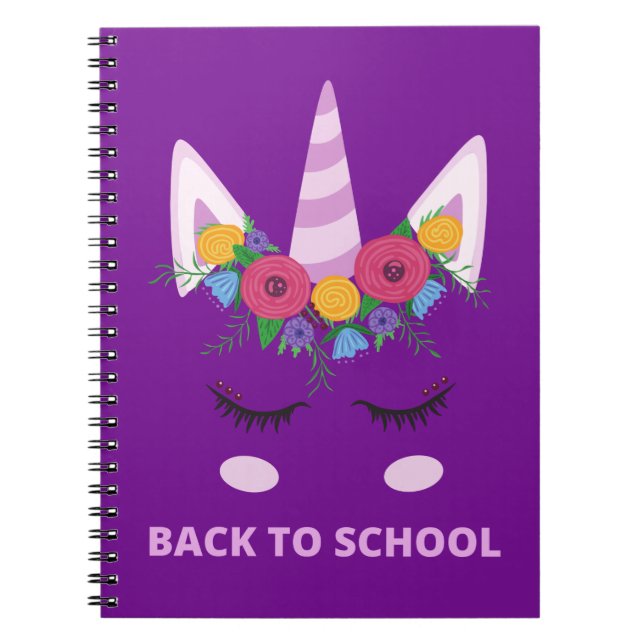 Zurück zur Schule Unicorn Notizblock (Vorderseite)