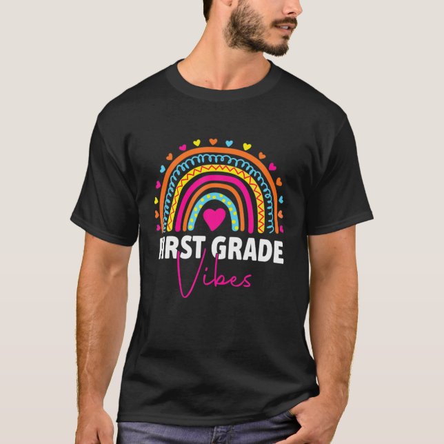 Zurück zur Schule Vibes Rainbow Leopard Tee (Vorderseite)