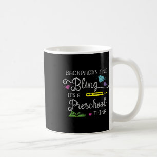 Zurück zur Schule Vorschulrucksäcke und Glanz Kaffeetasse