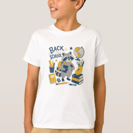 Zurück zur Schule Waschbär Schulmaterial T-Shirt