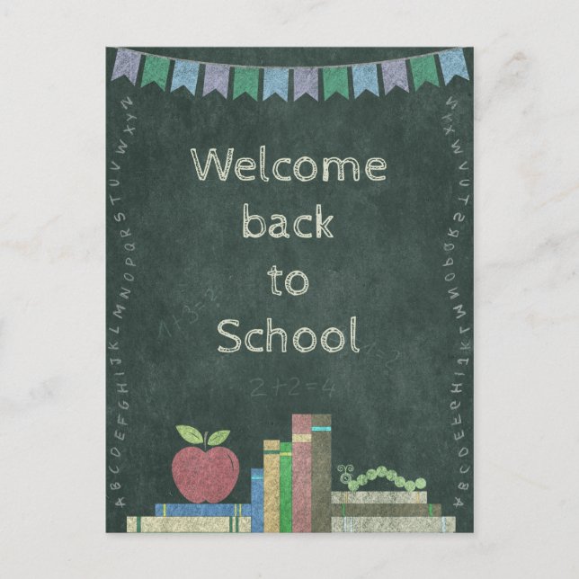 Zurück zur Schule | Willkommen zu Schule Postkarte (Vorderseite)