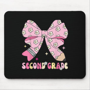 Zurück zur Schule Zweite 2. Klasse Kind Lehrer Coq Mousepad