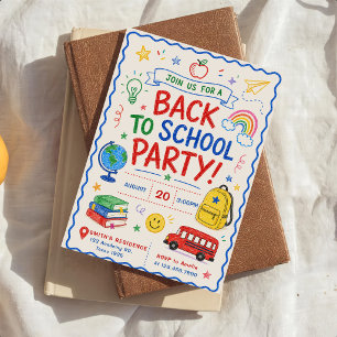 Zurück zur Schulparty Einladung