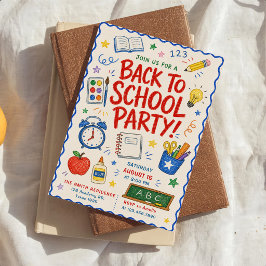 Zurück zur Schulparty Einladung