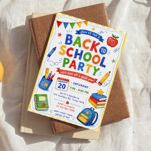 Zurück zur Schulparty Einladung