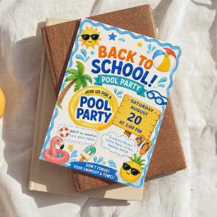 Zurück zur Schulpoolparty Einladung