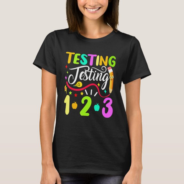 Zurück zur Schulprüfung 1 2 3 T-Shirt (Vorderseite)