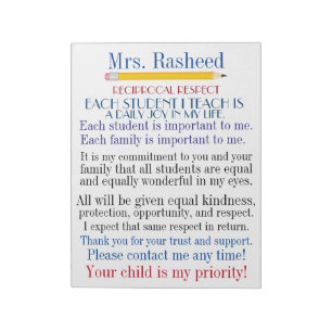 Zurück zur Verpflichtung der Eltern zur Schule Notizblock