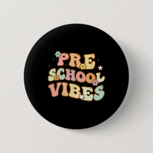 Zurück zur Vorschule Vibes Retro Studentenlehrer Button