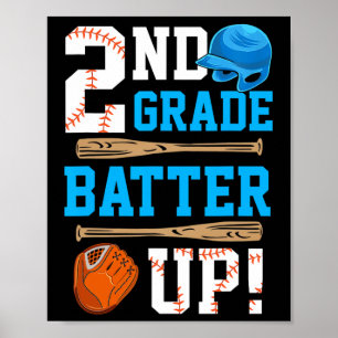 Zurück zur zweiten Klasse Baseball zuerst Poster