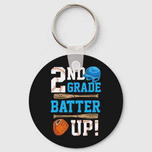 Zurück zur zweiten Klasse Baseball zuerst Schlüsselanhänger