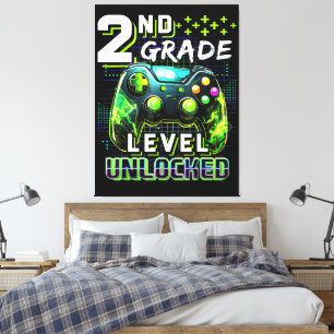 Zurück zur zweiten Klasse der Jungs - Gamer-Level Leinwanddruck