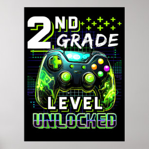 Zurück zur zweiten Klasse der Jungs - Gamer-Level Poster