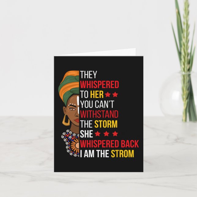 zurückflüstern Ich bin der Sturm Bhm Stolz Afrikan Karte (Vorderseite)