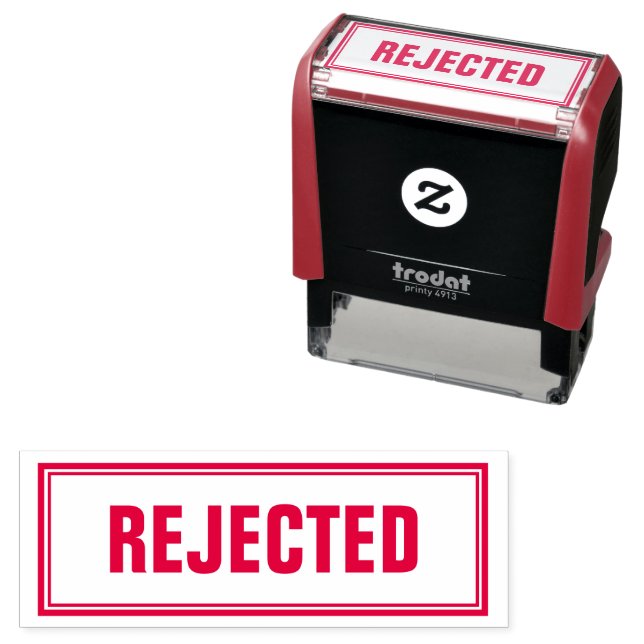 Zurückgewiesene einfache Briefmarke Permastempel (Beispiel)