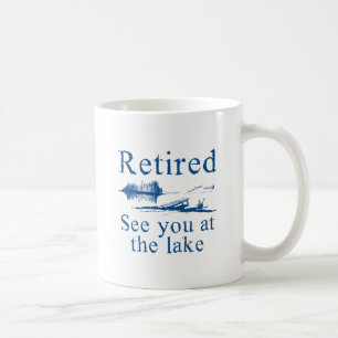 Zurückgezogen sehen Sie Sie in dem See Kaffeetasse