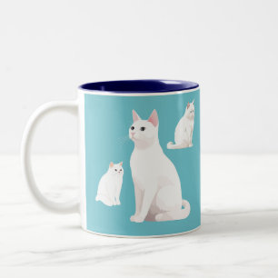 Zurückhaltende Katzen Zweifarbige Tasse