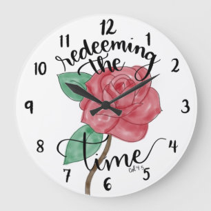 Zurückkaufen der Zeit-Handmit buchstaben Große Wanduhr