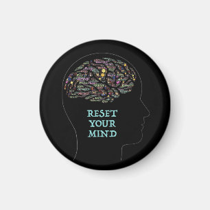 Zurücksetzen des Denkens inspirierendes Word-Desig Magnet