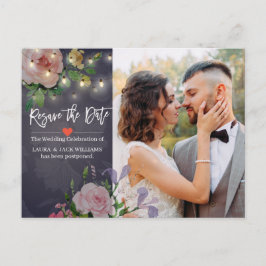 Zurücksetzen des Fotos für das Hochzeitdatum von F Ankündigungspostkarte