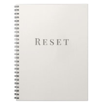 Zurücksetzen – Notizbuch mit minimaler Typografie