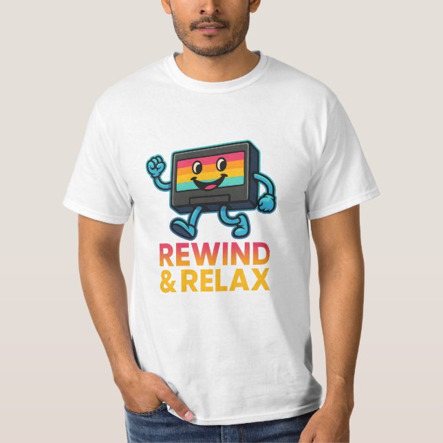 Zurückspulen & Entspannen – Retro VHS Vibes T-Shirt (Vorderseite)