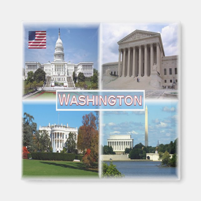 ZUS026 WASHINGTON, Mosaik, Amerika, Kühlschrank Magnet (Vorne)