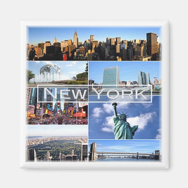 zUS036 NEW YORK, Mosaik, Amerika, Kühlschrank Magnet (Vorne)