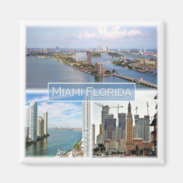 zUS039 MIAMI, FLORIDA, Mosaik, Amerika, Kühlschran Magnet (Vorne)