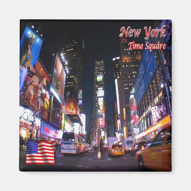 zUS096 NEW YORK CITY, Time Square by Night, Kühlsc Magnet (Vorne)