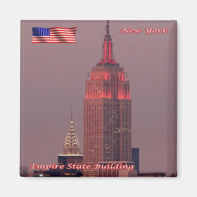 zUS108 EMPIRE STAATE GEBÄUDE, New York City, Kühls Magnet (Vorne)