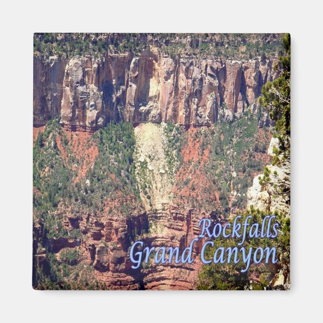 zUS130 GRAND CANYON N.P. Rockfall, Arizona, Kühlsc Magnet (Vorne)