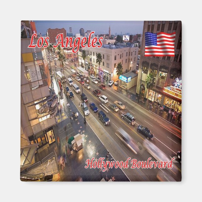zUS170 HOLLYWOOD Boulevard, Los Angeles, Kühlschra Magnet (Vorne)