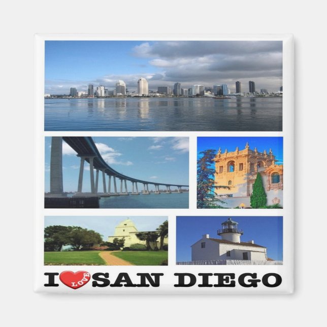 zUS204 SAN DIEGO I Liebe, Mosaik, Kühlschrank Magnet (Vorne)