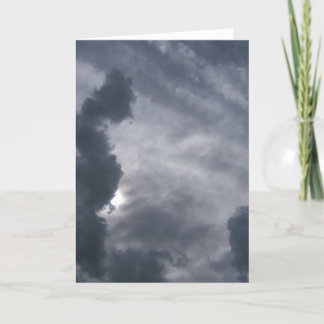 "Zusammen" Beileidskarte mit grauer Wolke und Karte