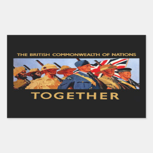 Zusammen ~ der britische Commonwealth von Nationen Rechteckiger Aufkleber