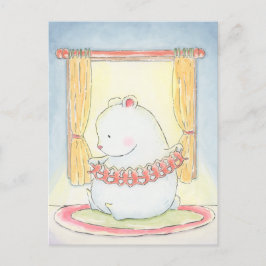 Zusammen ein Eisbär und eine sonnige Wasserfarbe Postkarte