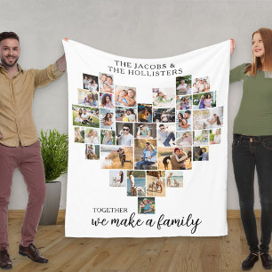 Zusammen ergeben wir eine Familie 36 Foto-Collage  Fleecedecke